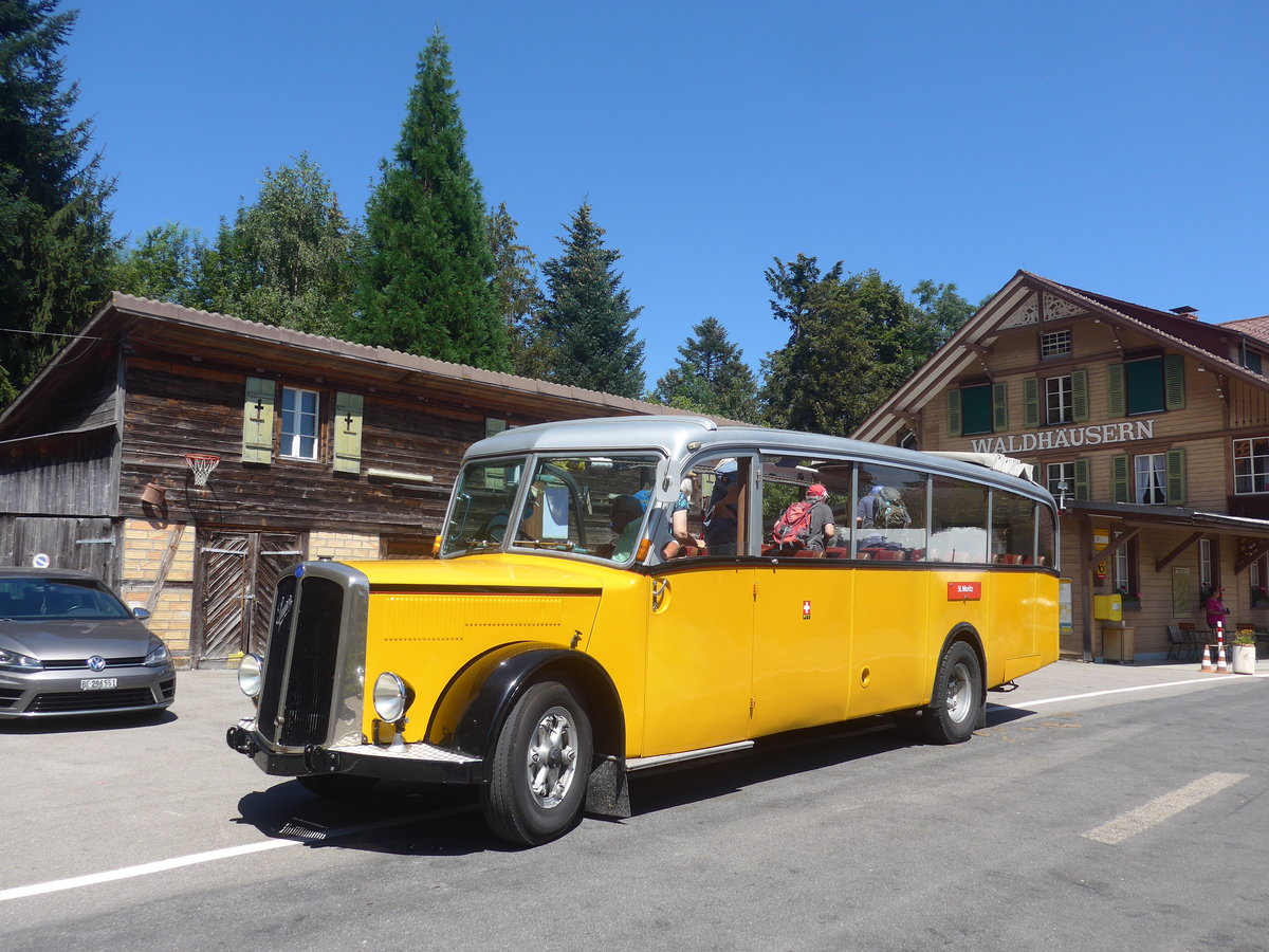 (219'583) - Schlapp, Cottens - FR 300'537 - Saurer/Saurer (ex SATEG, Lausanne; ex P 23'086; ex P 2138) am 9. August 2020 in Waldh�usern, Kurhaus