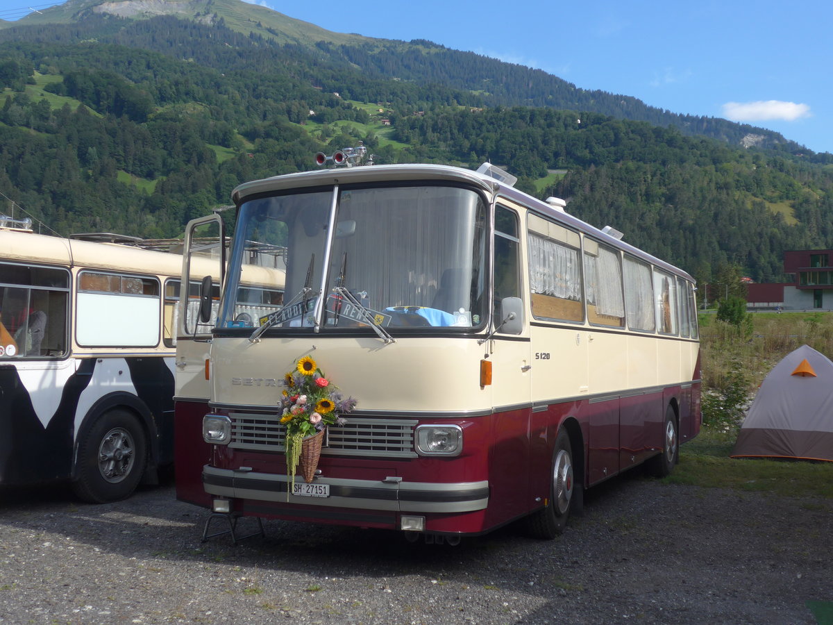 (219'685) - Z�ger, Beggingen - SH 27'151 - Setra (ex Br�ngger, Elsau) am 16. August 2020 in Gr�sch, Bergbahnen