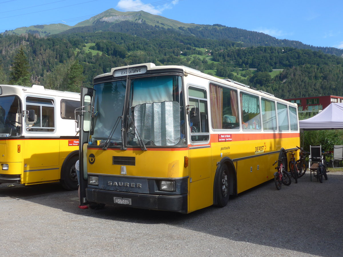 (219'689) - Sch�r, Ettenhausen - TG 175'032 - Saurer/R&J (ex Zimmermann, Kerns; ex Amstein, Willisau) am 16. August 2020 in Gr�sch, Bergbahnen