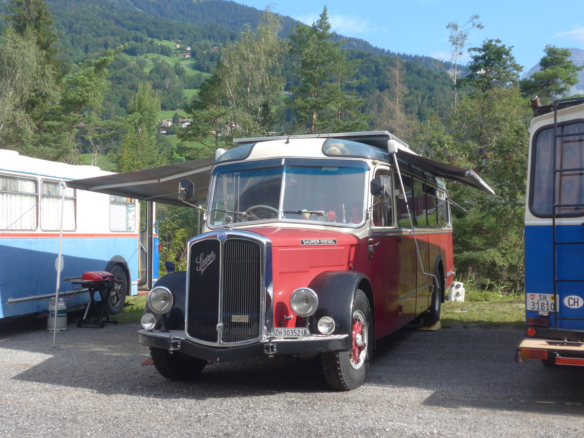 (219'698) - Morger, Horgenberg - ZH 30'352 U - Saurer/T�scher (ex P 23'167; ex Casper, Lenzerheide) am 16. August 2020 in Gr�sch, Bergbahnen