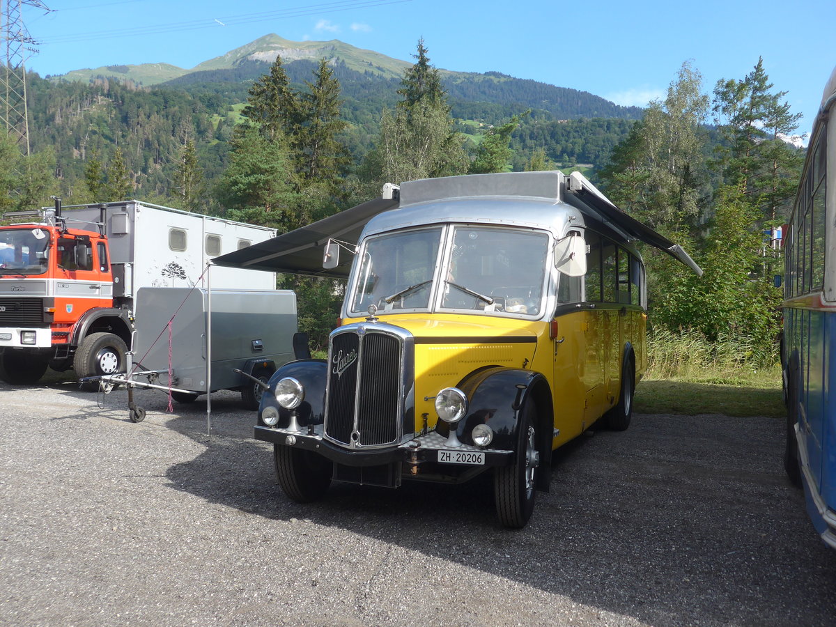 (219'702) - Langenegger A., W�denswil - ZH 20'206 - Saurer/Krapf (ex Tscharner, Thusis) am 16. August 2020 in Gr�sch, Bergbahnen