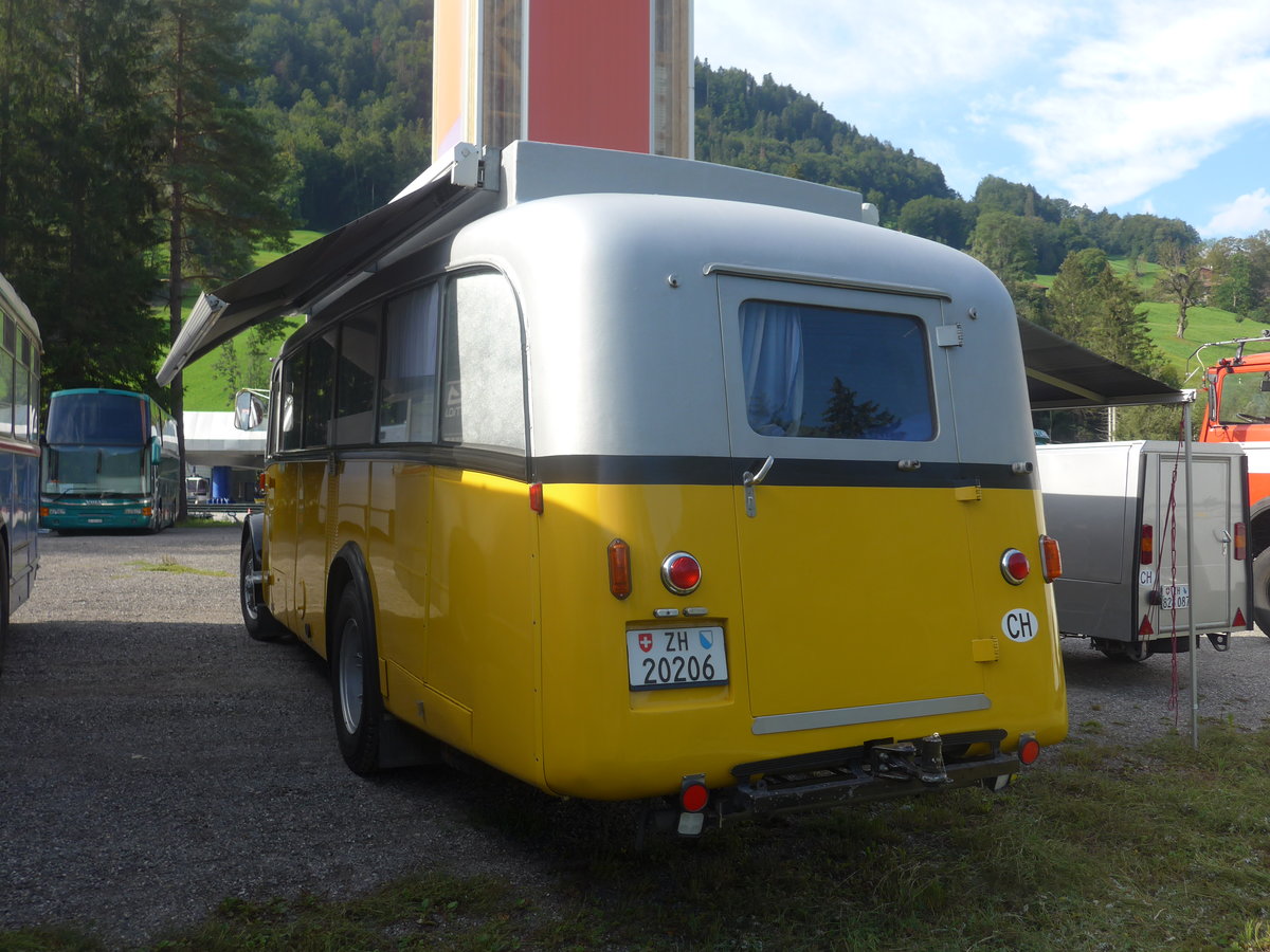 (219'703) - Langenegger A., W�denswil - ZH 20'206 - Saurer/Krapf (ex Tscharner, Thusis) am 16. August 2020 in Gr�sch, Bergbahnen