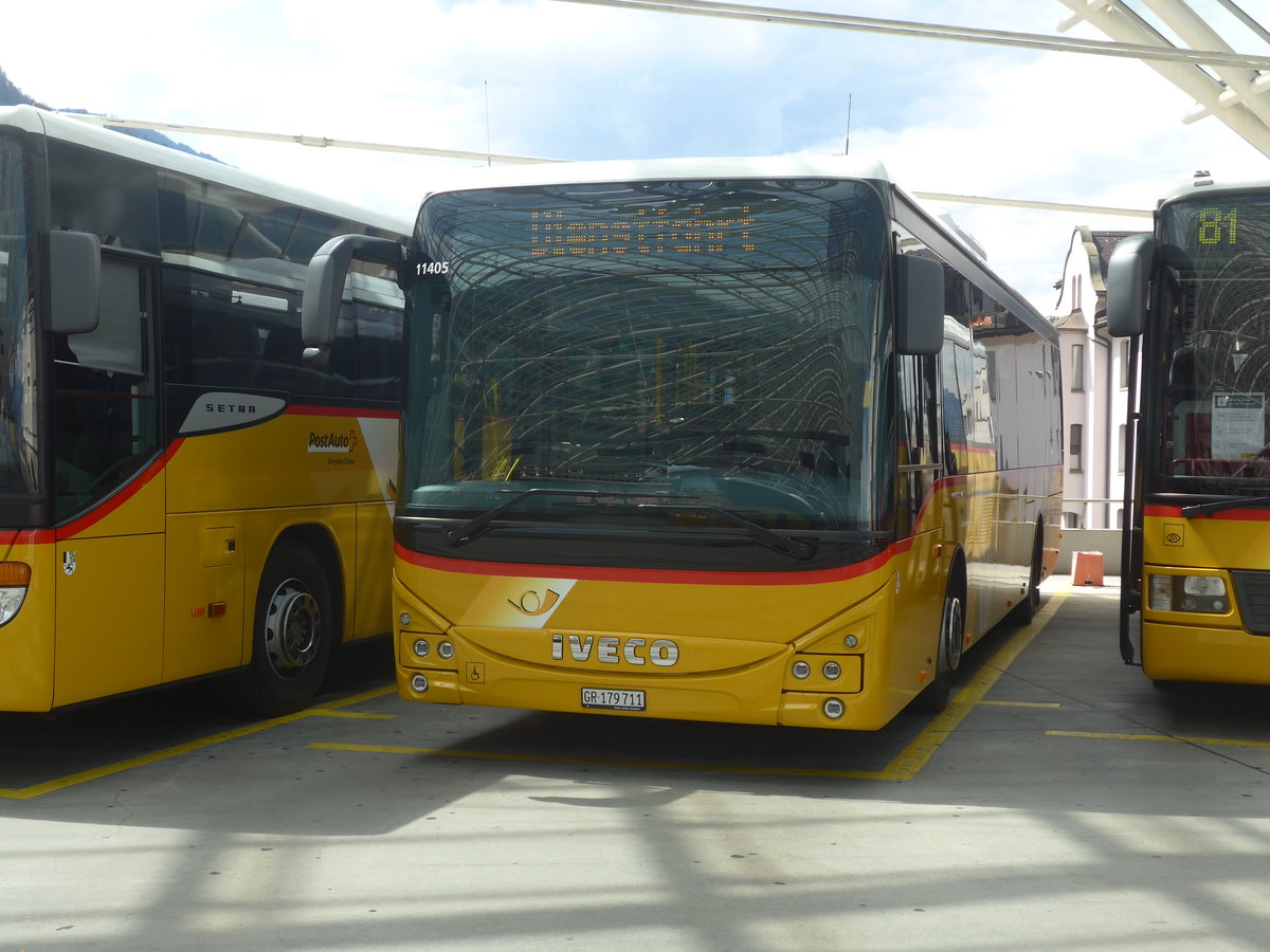 (219'797) - PostAuto Graub�nden - GR 179'711 - Iveco am 16. August 2020 in Chur, Postautostation