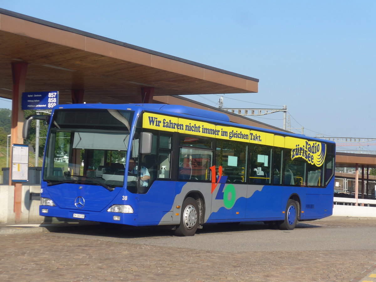 (220'582) - VZO Gr�ningen - Nr. 38/ZH 186'538 - Mercedes am 12. September 2020 beim Bahnhof Wetzikon