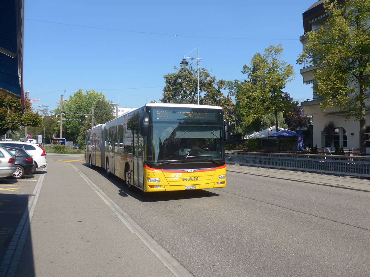 (220'620) - PostAuto Z�rich - Nr. 315/ZH 587'882 - MAN am 12. September 2020 beim Bahnhof B�lach