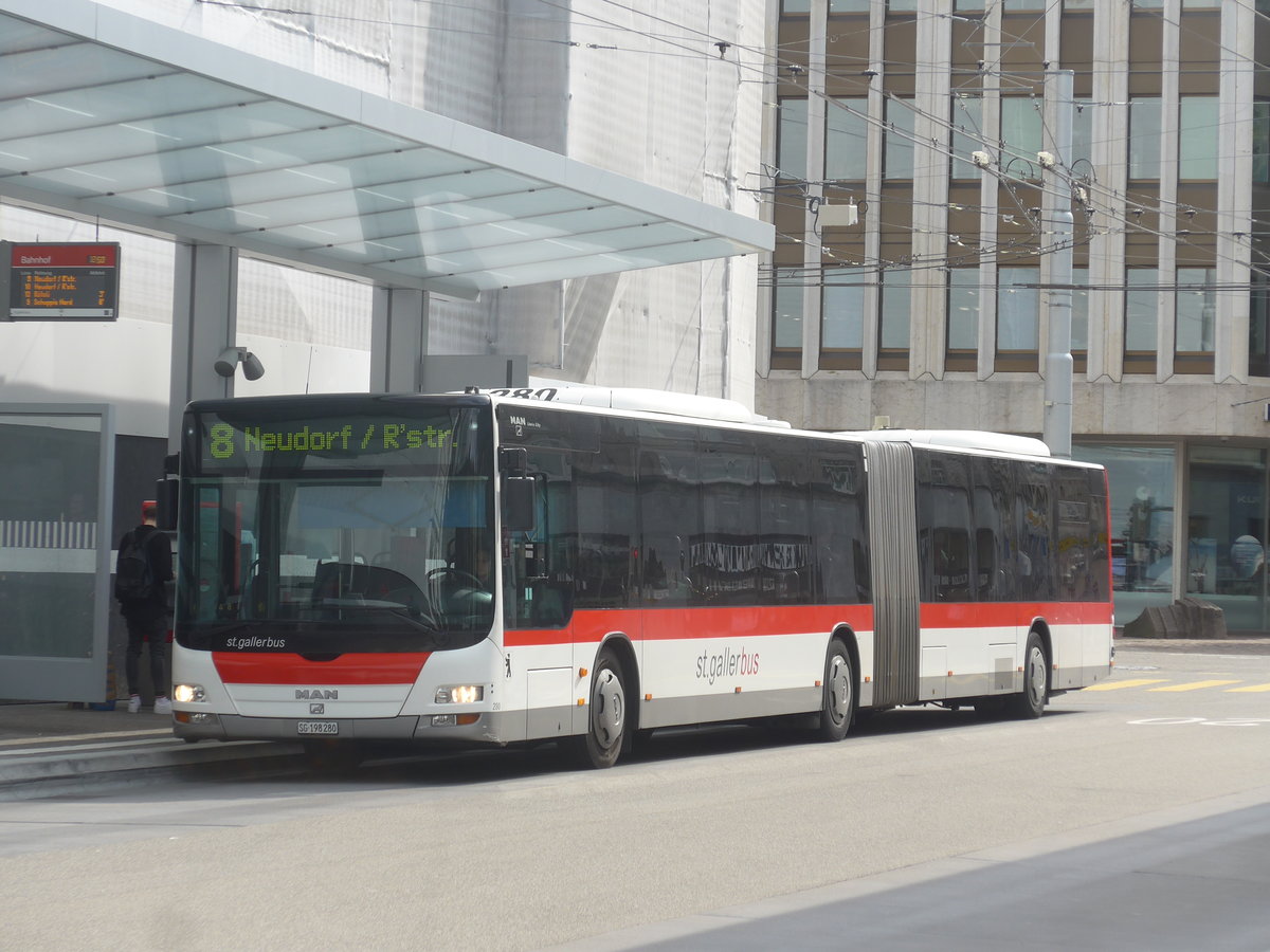 (221'225) - St. Gallerbus, St. Gallen - Nr. 280/SG 198'280 - MAN am 24. September 2020 beim Bahnhof St. Gallen