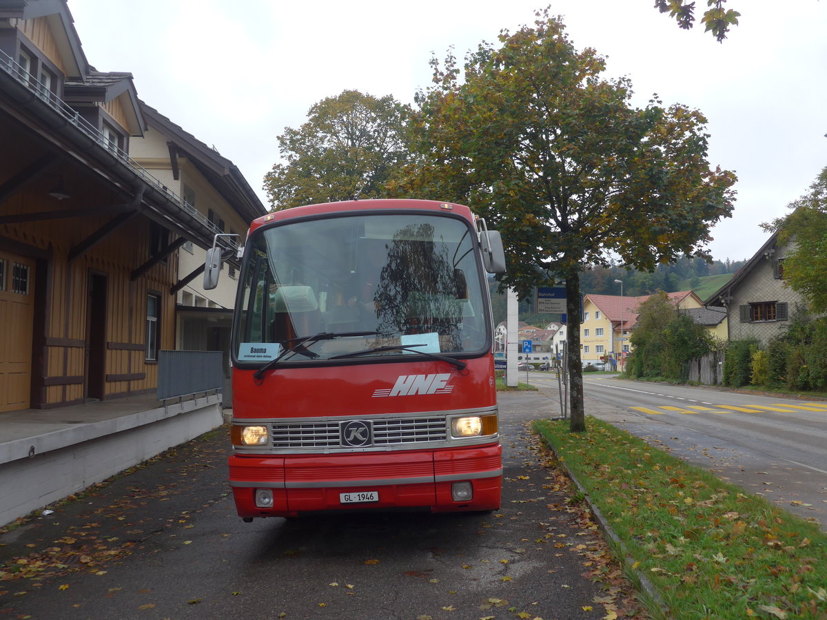 (221'814) - Biegger, Uster - Nr. 31/GL 1946 - Setra (ex AFA Adelboden Nr. 31; ex AFA Adelboden Nr. 10; ex Fr�hlich, Z�rich) am 12. Oktober 2020 beim Bahnhof Gibswil