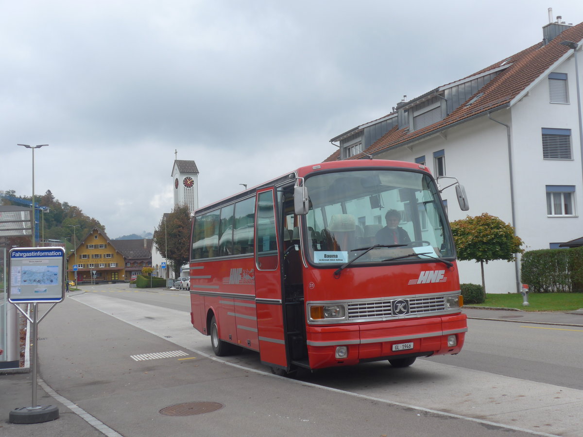 (221'828) - Biegger, Uster - Nr. 31/GL 1946 - Setra (ex AFA Adelboden Nr. 31; ex AFA Adelboden Nr. 10; ex Fr�hlich, Z�rich) am 12. Oktober 2020 beim Bahnhof Bauma