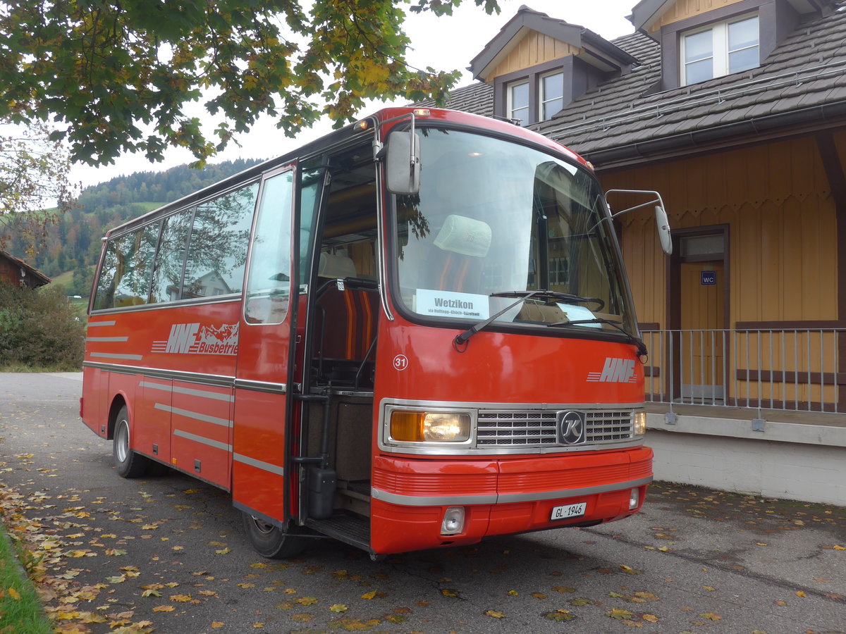 (221'886) - Biegger, Uster - Nr. 31/GL 1946 - Setra (ex AFA Adelboden Nr. 31; ex AFA Adelboden Nr. 10; ex Fr�hlich, Z�rich) am 12. Oktober 2020 beim Bahnhof Gibswil