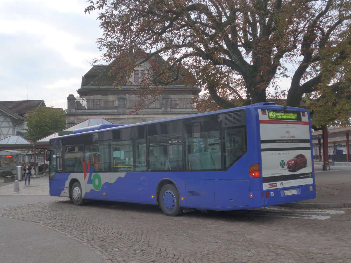 (221'943) - VZO Gr�ningen - Nr. 73/ZH 598'873 - Mercedes am 18. Oktober 2020 beim Bahnhof Wetzikon