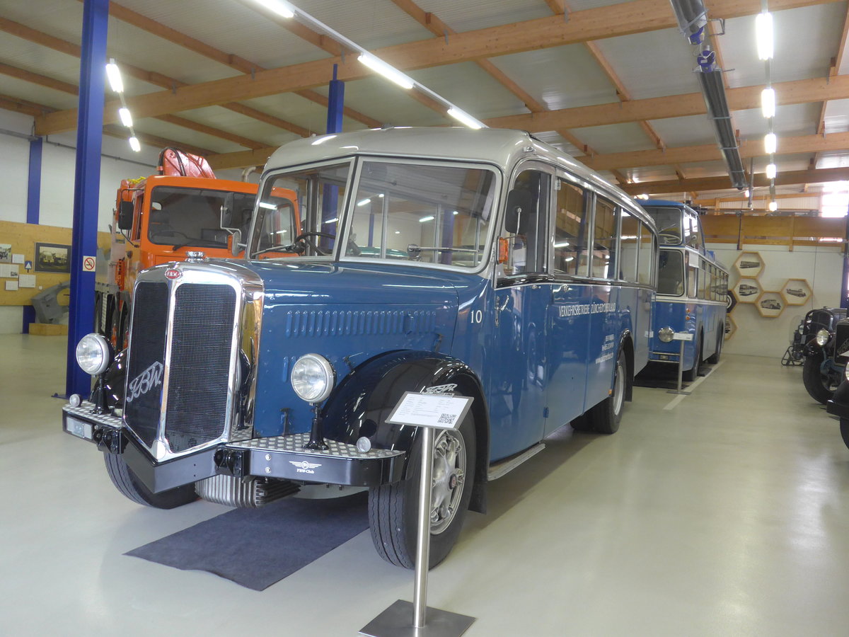 (221'989) - Murer, Jona - Nr. 10 - Saurer/T�scher (ex VZO Gr�ningen Nr. 10; ex Richter, Z�rich; ex VZO Gr�ningen Nr. 10) am 18. Oktober 2020 in Wetzikon, FBW-Museum