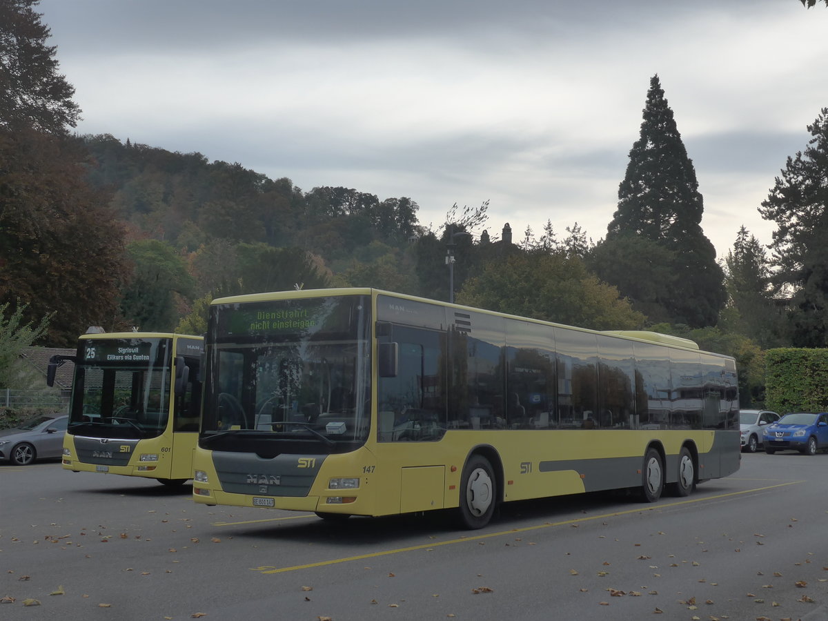 (222'084) - STI Thun - Nr. 147/BE 801'147 - MAN am 19. Oktober 2020 bei der Schiffl�ndte Thun