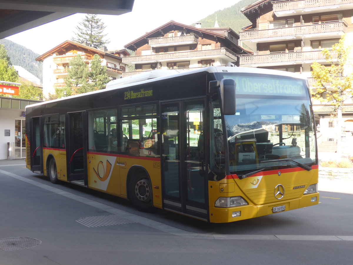 (222'163) - PostAuto Graub�nden - GR 168'850 - Mercedes (ex D�nser, Trimmis, ex Luk, Gr�sch, ex PostAuto Graub�nden GR 102'365) am 20. Oktober 2020 beim Bahnhof Klosters