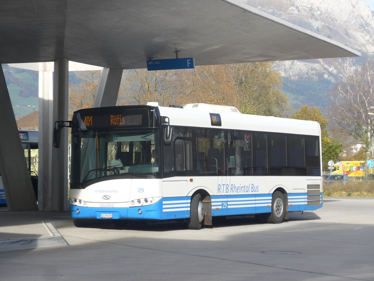 (222'375) - RTB Altst�tten - Nr. 29/SG 376'719 - Solaris am 22. Oktober 2020 beim Bahnhof Buchs