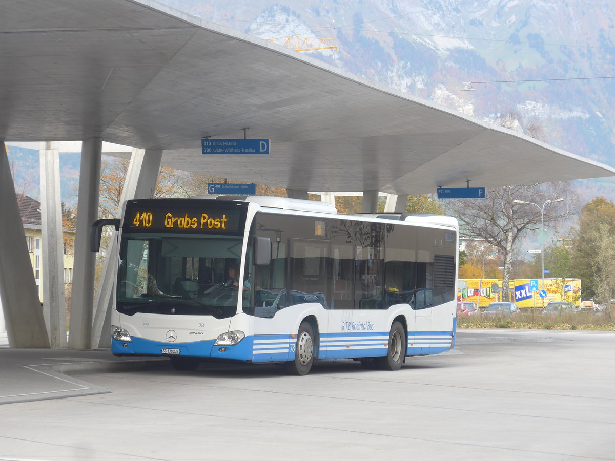 (222'385) - RTB Altst�tten - Nr. 78/SG 138'232 - Mercedes am 22. Oktober 2020 beim Bahnhof Buchs