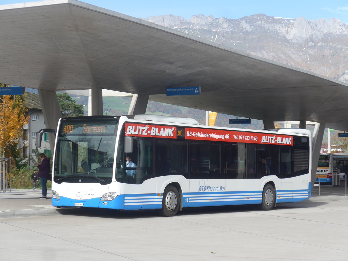 (222'389) - RTB altst�tten - Nr. 41/SG 335'059 - Mercedes am 22. Oktober 2020 beim Bahnhof Buchs