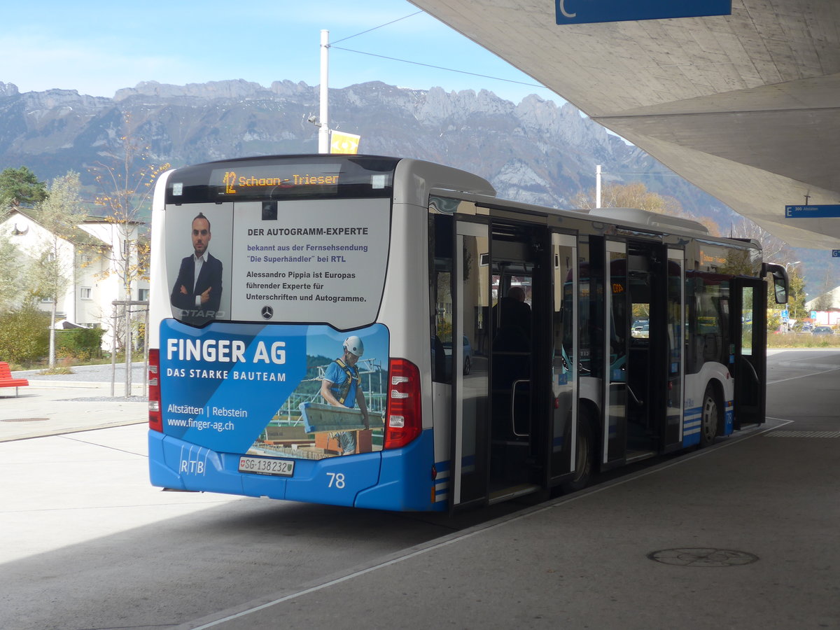 (222'393) - RTB Altst�tten - Nr. 78/SG 138'232 - Mercedes am 22. Oktober 2020 beim Bahnhof Buchs