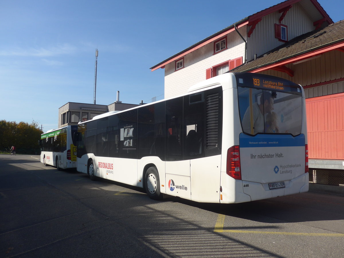 (222'675) - Knecht, Windisch - Nr. 446/AG 27'474 - Mercedes am 25. Oktober 2020 beim Bahnhof M�genwil