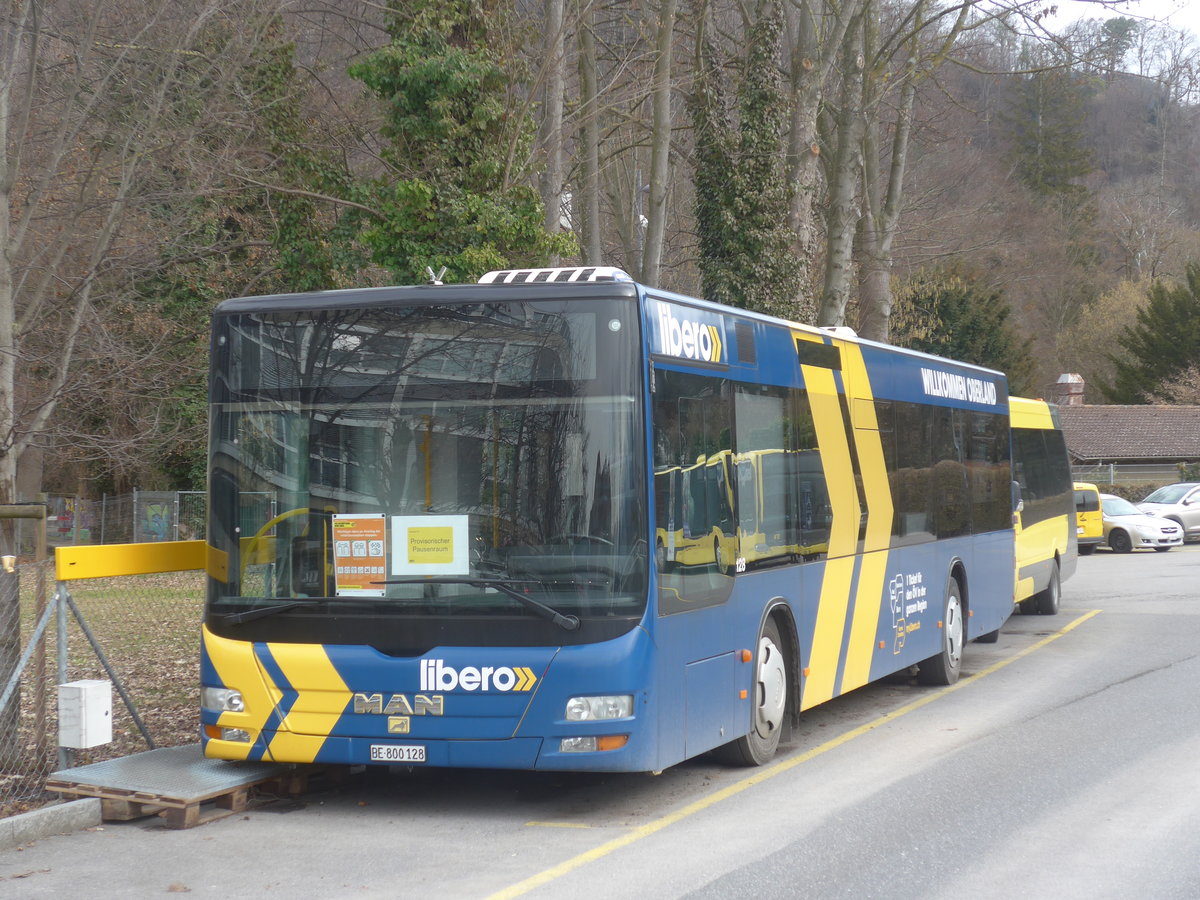 (223'361) - STI Thun - Nr. 128/BE 800'128 - MAN am 5. Februar 2021 bei der Schiffl�ndte Thun