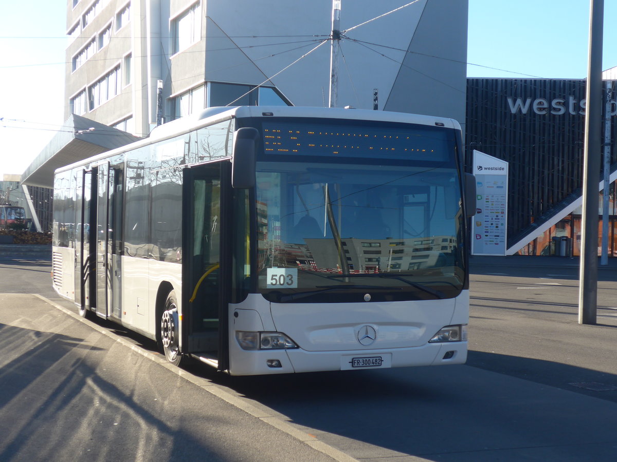 (223'688) - Intertours, Domdidier - FR 300'482 - Mercedes (ex PostAuto Bern Nr. 9; ex Klopfstein, Laupen Nr. 9) am 21. Februar 2021 beim Bahnhof Bern Br�nnen Westside