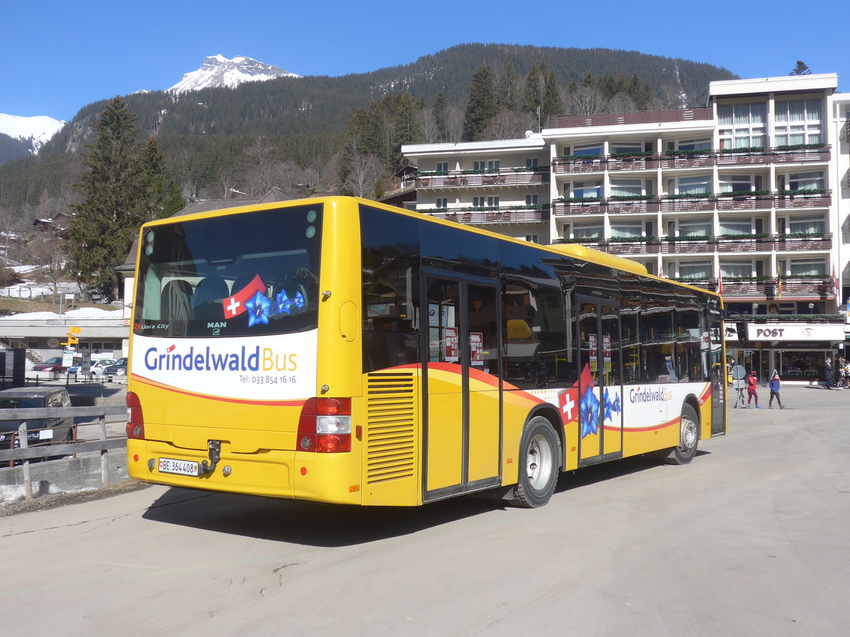 (223'855) - Grindelwaldbus, Grindelwald - Nr. 24/BE 364'408 - MAN/G�ppel am 28. Februar 2021 beim Bahnhof Grindelwald