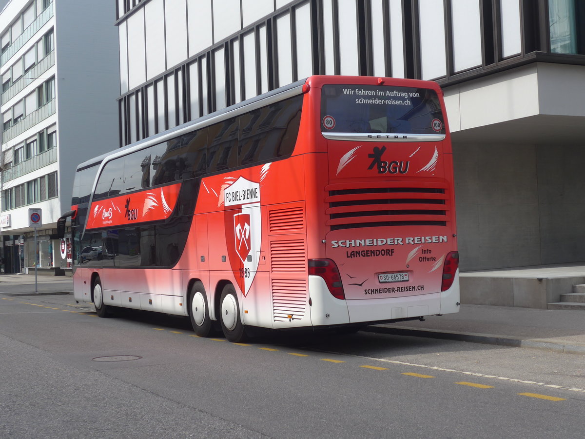 (223'958) - BGU Grenchen - Nr. 9/SO 66'578 - Setra (ex Blaguss, A-Wien) am 4. M�rz 2021 beim Hauptbahnhof Solothurn
