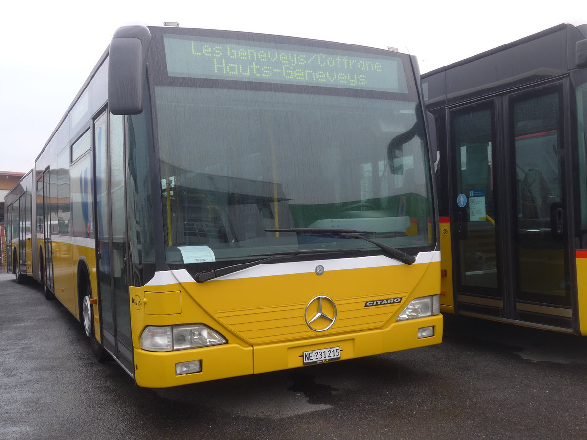 (223'985) - Interbus, Yverdon - Nr. 1215/NE 231'215 - Mercedes (ex BVB Basel Nr. 794; ex ASN Stadel Nr. 199) am 7. M�rz 2021 in Kerzers, Interbus (Einsatz CarPostal)