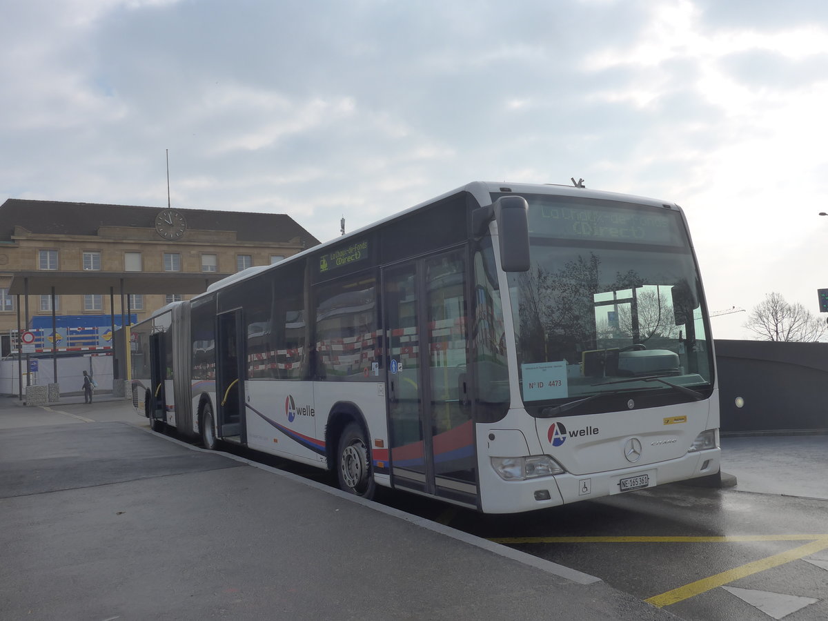 (223'993) - Wicki, Zufikon - NE 165'361 - Mercedes (ex AG 6092) am 7. M�rz 2021 beim Bahnhof Neuch�tel (Einsatz CarPostal)
