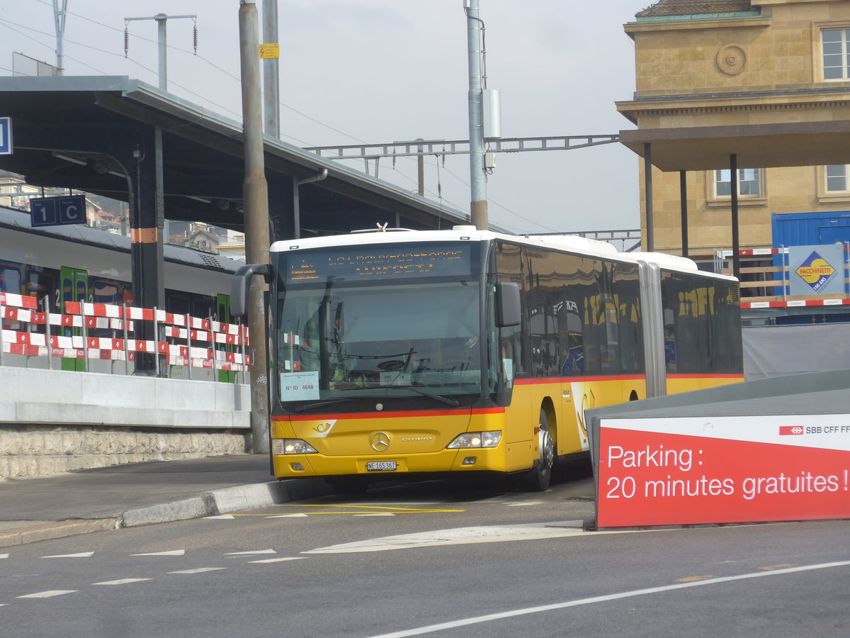 (224'023) - PostAuto Bern - Nr. 689/NE 165'367 - Mercedes (ex BE 834'689; ex H�fliger, Sursee Nr. 7) am 7. M�rz 2021 beim Bahnhof Neuch�tel