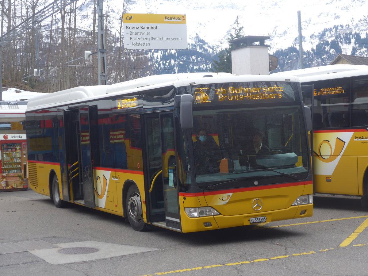 (224'124) - PostAuto Bern - BE 538'988 - Mercedes (ex BE 637'781) am 13. M�rz 2021 auf dem Br�nigpass