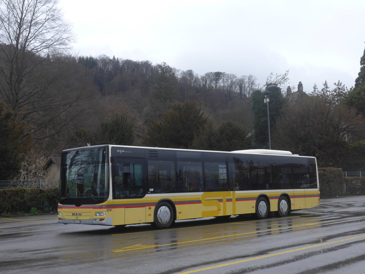 (224'352) - STI Thun - Nr. 138/BE 801'138 - MAN am 27. M�rz 2021 bei der Schiffl�ndte Thun