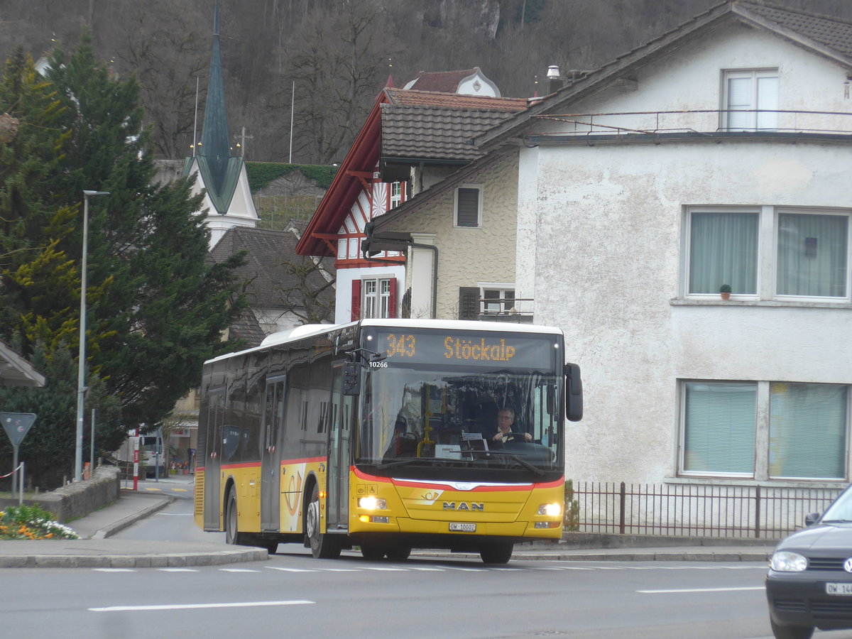 (224'381) - PostAuto Zentralschweiz - Nr. 5/OW 10'002 - MAN (ex Dillier, Sarnen Nr. 5) am 27. M�rz 2021 beim Bahnhof Sarnen
