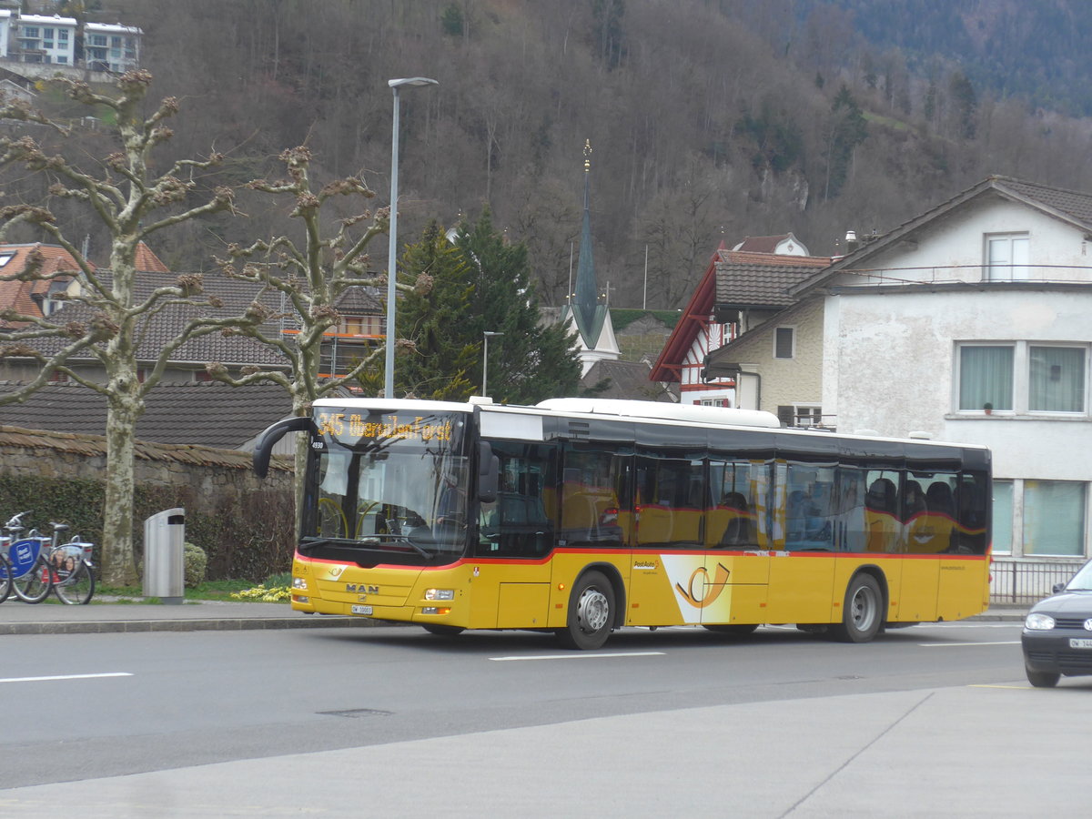 (224'385) - PostAuto Zentralschweiz - Nr. 6/OW 10'003 - MAN (ex Dillier, Sarnen Nr. 6) am 27. M�rz 2021 beim Bahnhof Sarnen