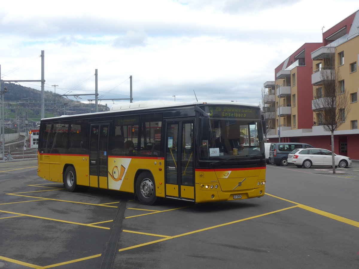 (224'427) - Zurkirchen, Malters - Nr. 9/LU 15'694 - Volvo (ex Huber, Entlebuch) am 27. M�rz 2021 beim Bahnhof Stansstad