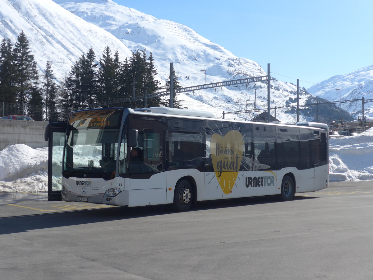 (224'541) - AAGU Altdorf - Nr. 14/UR 9347 - Mercedes am 28. M�rz 2021 in Altdorf, Bahnhofplatz