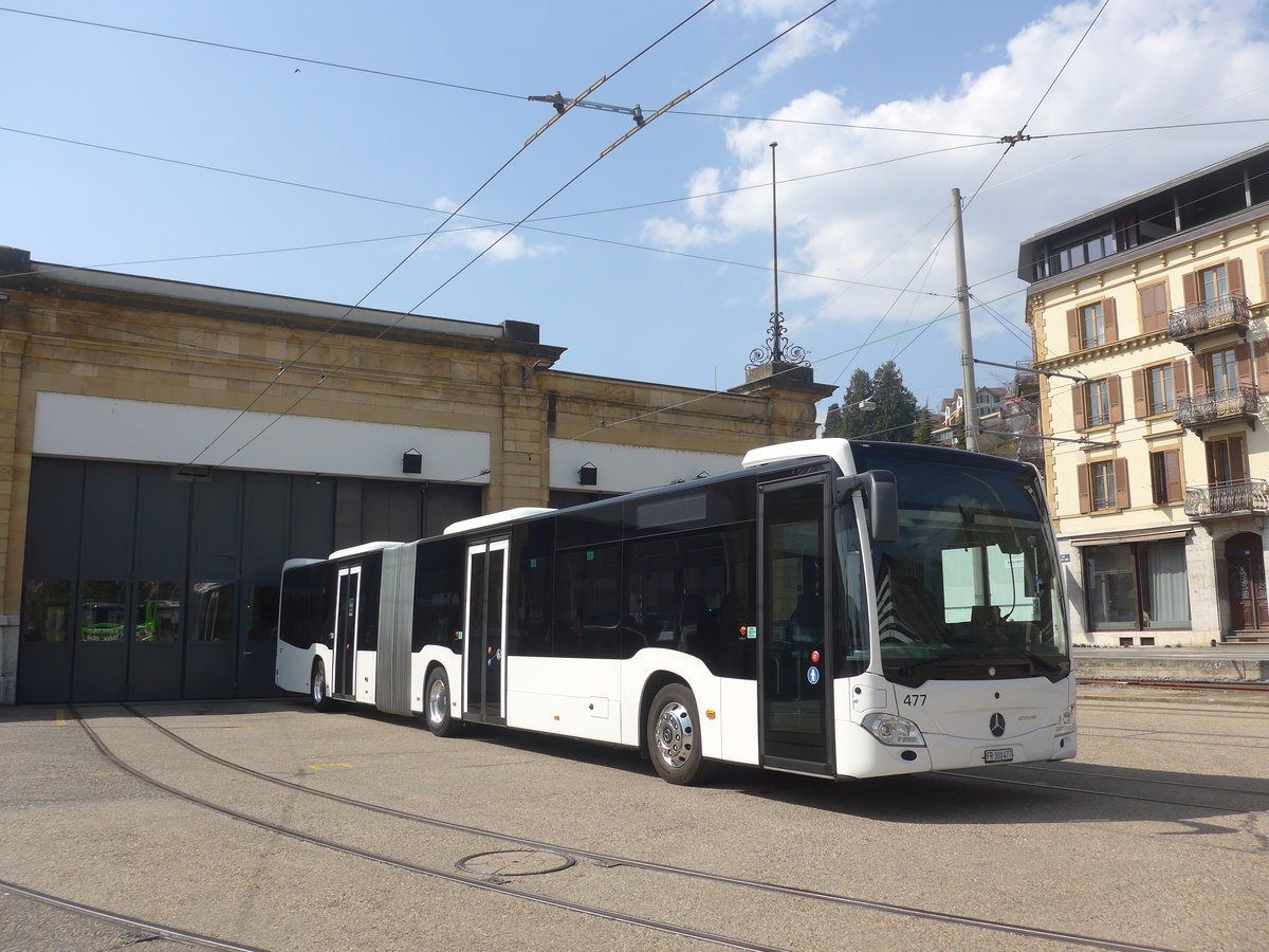 (224'723) - Intertours, Domdidier - Nr. 477/FR 300'477 - Mercedes (ex Nr. 202) am 2. April 2021 in Neuch�tel, D�p�t transN