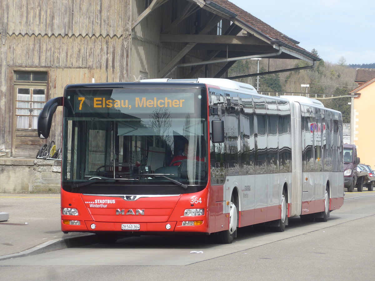 (224'891) - SW Winterthur - Nr. 364/ZH 540'364 - MAN am 11. April 2021 beim Bahnhof Winterthur W�lflingen