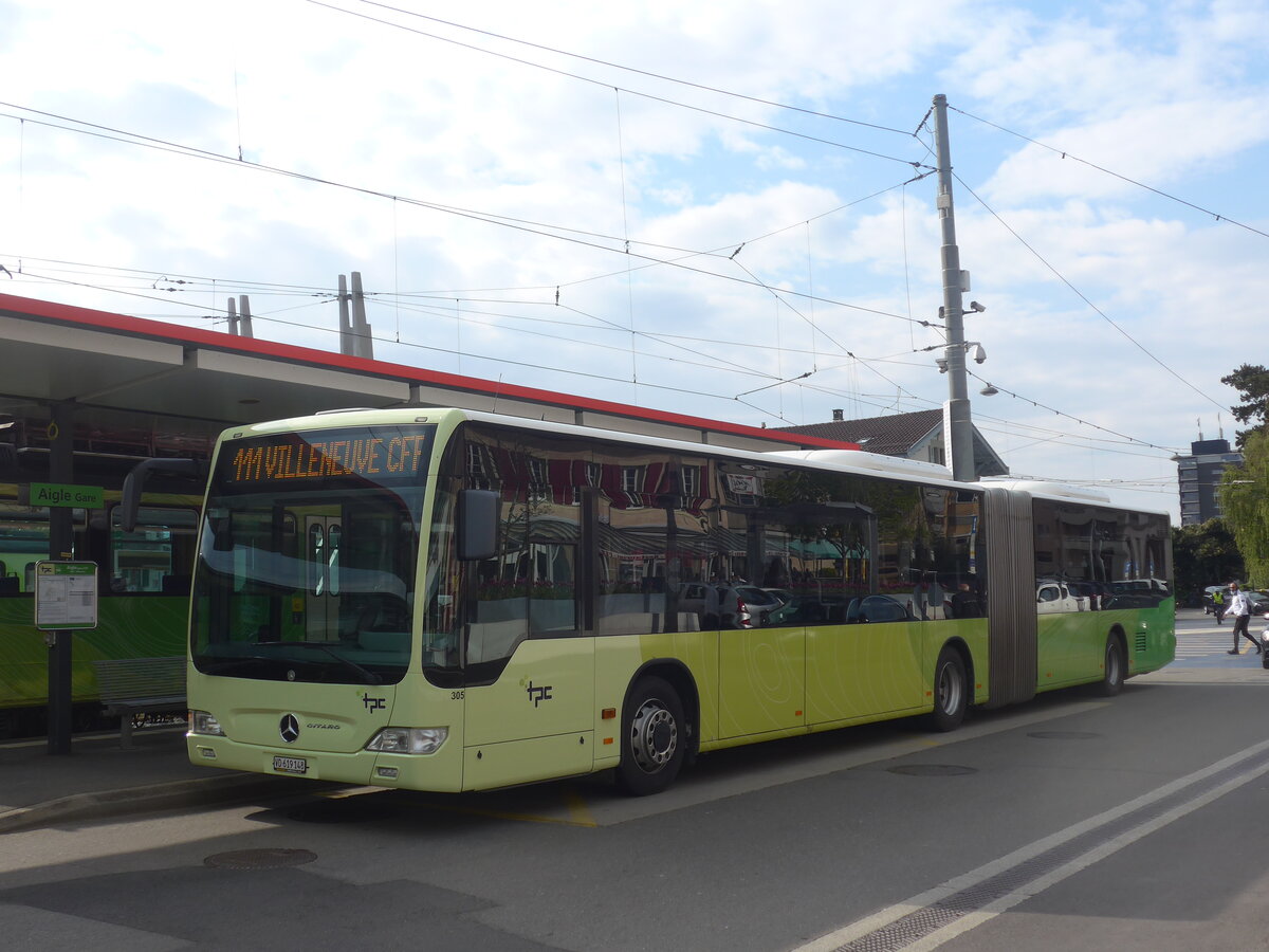 (225'168) - TPC Aigle - Nr. 305/VD 619'148 - Mercedes (ex H�rmann&S�hne, D-Hamburg) am 19. April 2021 beim Bahnhof Aigle