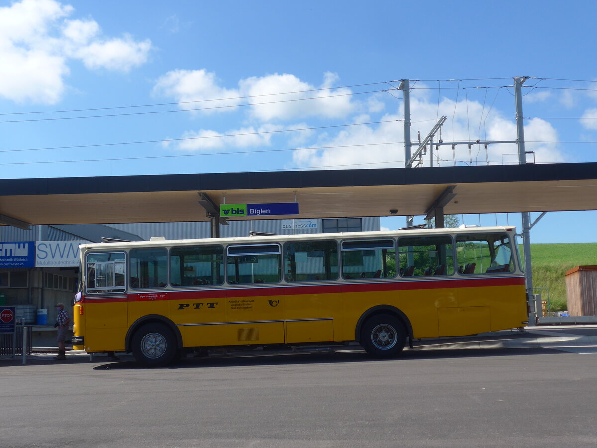 (225'857) - Birchler, Remetschwil - AG 54'039 - FBW/T�scher (ex Gerber, Winkel; ex Eggenberger, M�riken; ex Tanner, Bubendorf; ex P 24'803) am 13. Juni 2021 beim Bahnhof Biglen