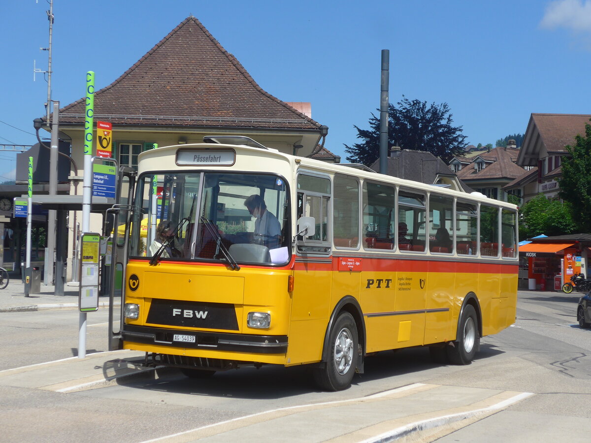 (225'871) - Birchler, Remetschwil - AG 54'039 - FBW/T�scher (ex Gerber, Winkel; ex Eggenberger, M�riken; ex Tanner, Bubendorf; ex P 24'803) am 13. Juni 2021 beim Bahnhof Langnau