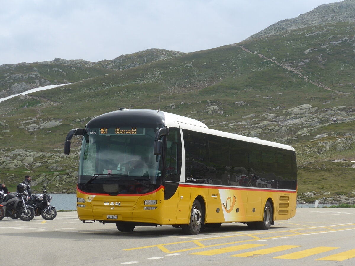 (226'746) - PostAuto Zentralschweiz - Nr. 20/OW 10'070 - MAN (ex Dillier, Sarnen Nr. 20) am 24. Juli 2021 in Grimsel, Passh�he