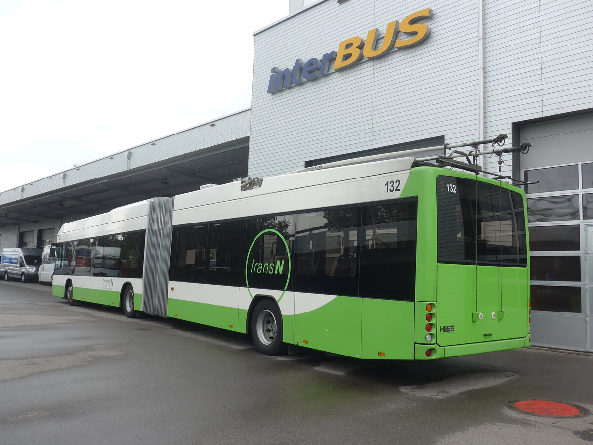 (226'948) - transN, La Chaux-de-Fonds - Nr. 132 - Hess/Hess Gelenktrolleybus (ex TN Neuch�tel Nr. 132) am 1. August 2021 in Kerzers, Interbus