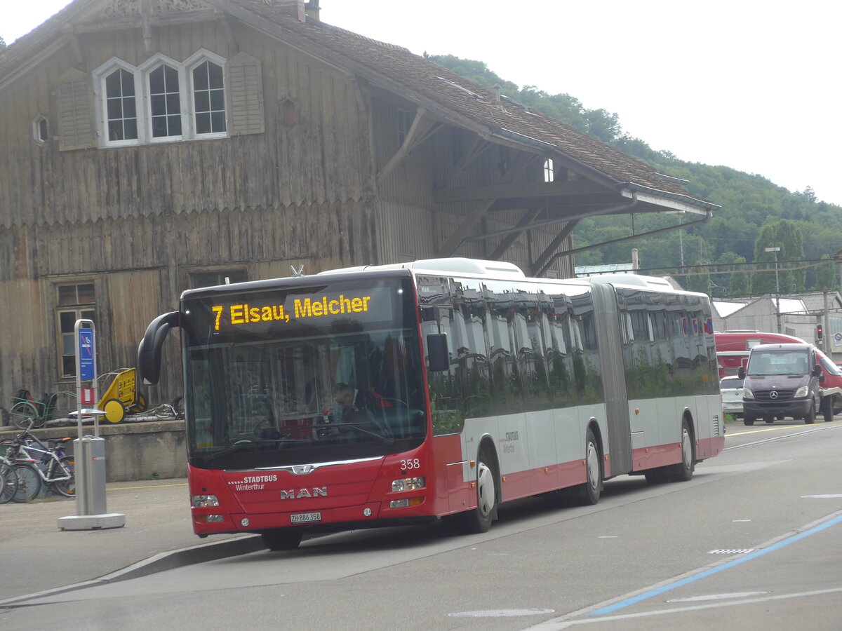 (227'126) - SW Winterthur - Nr. 358/ZH 886'358 - MAN am 8. August 2021 beim Bahnhof Winterthur W�lflingen