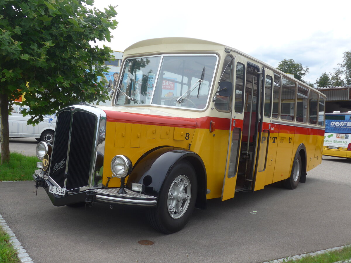 (227'168) - Voegtlin-Meyer, Brugg - Nr. 8/AG 14'448 - Berna/R&J (ex P 23'700; ex Schenk, Triengen; ex AGS Sch�ftland) am 9. August 2021 in Brugg, Garage