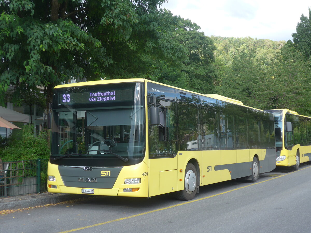 (227'358) - STI Thun - Nr. 401/BE 849'401 - MAN am 16. August 2021 bei der Schiffl�ndte Thun