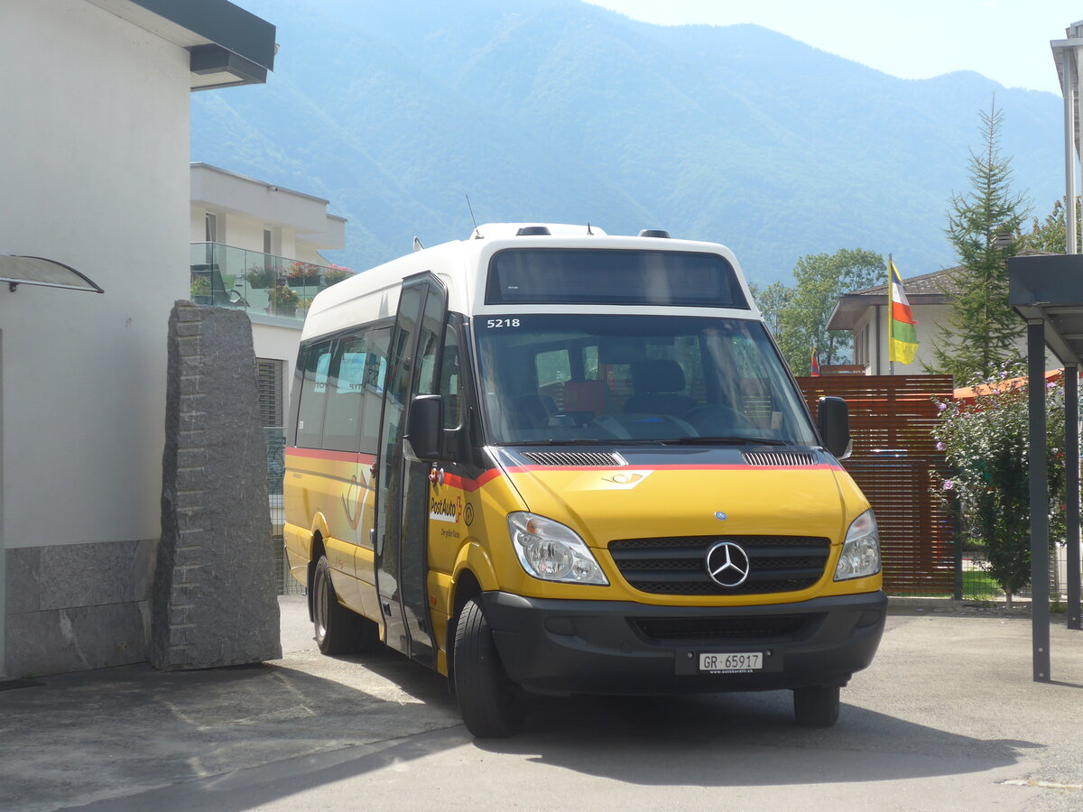 (227'954) - PostAuto Graub�nden - GR 65'917 - Mercedes (ex PostAuto Ostschweiz; ex Postautobetriebe Unteres Toggenburg, L�tisburg) am 11. September 2021 in Grono, Garage TpM