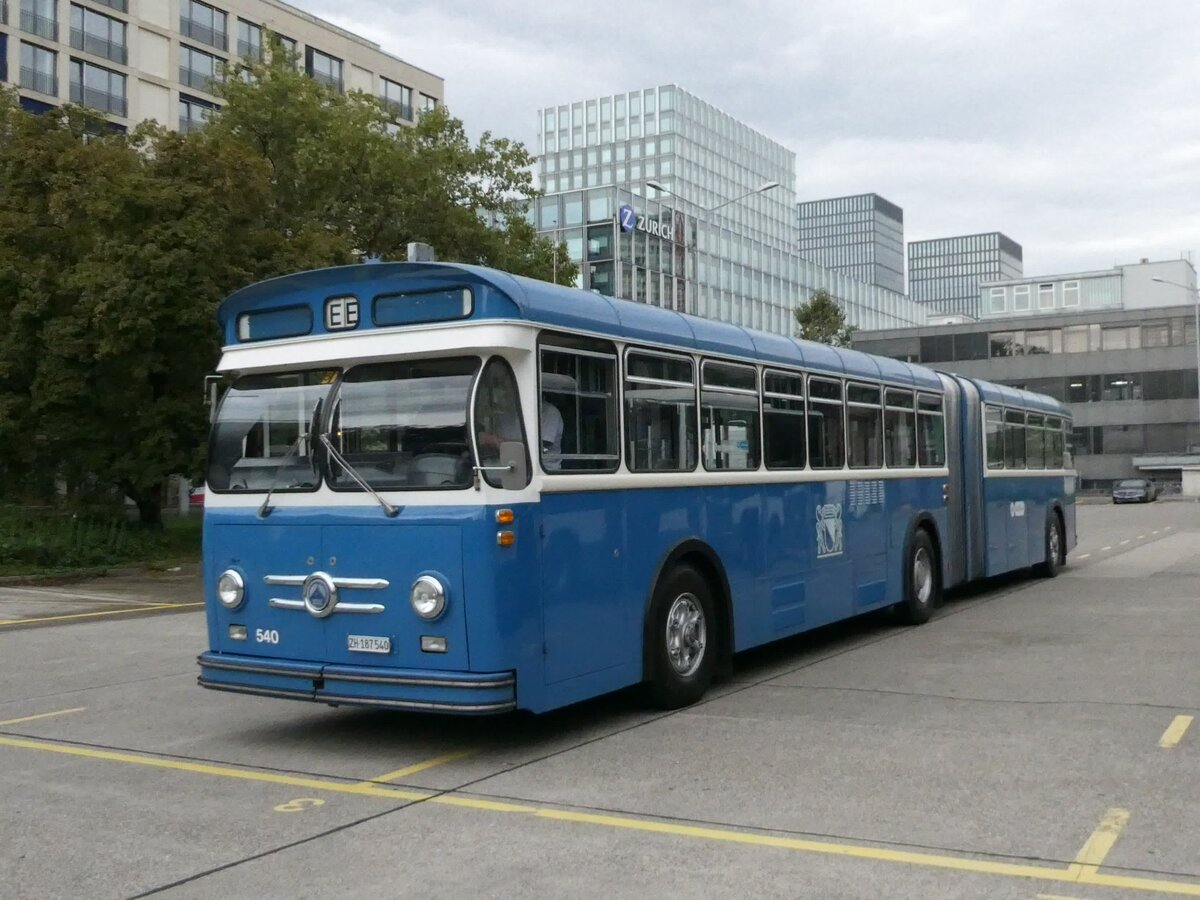 (228'343) - VBZ Z�rich (TMZ) - Nr. 540/ZH 187'540 - Saurer/Saurer (ex Nr. 7540; ex Nr. 540) am 26. September 2021 in Z�rich, Garage Hardau