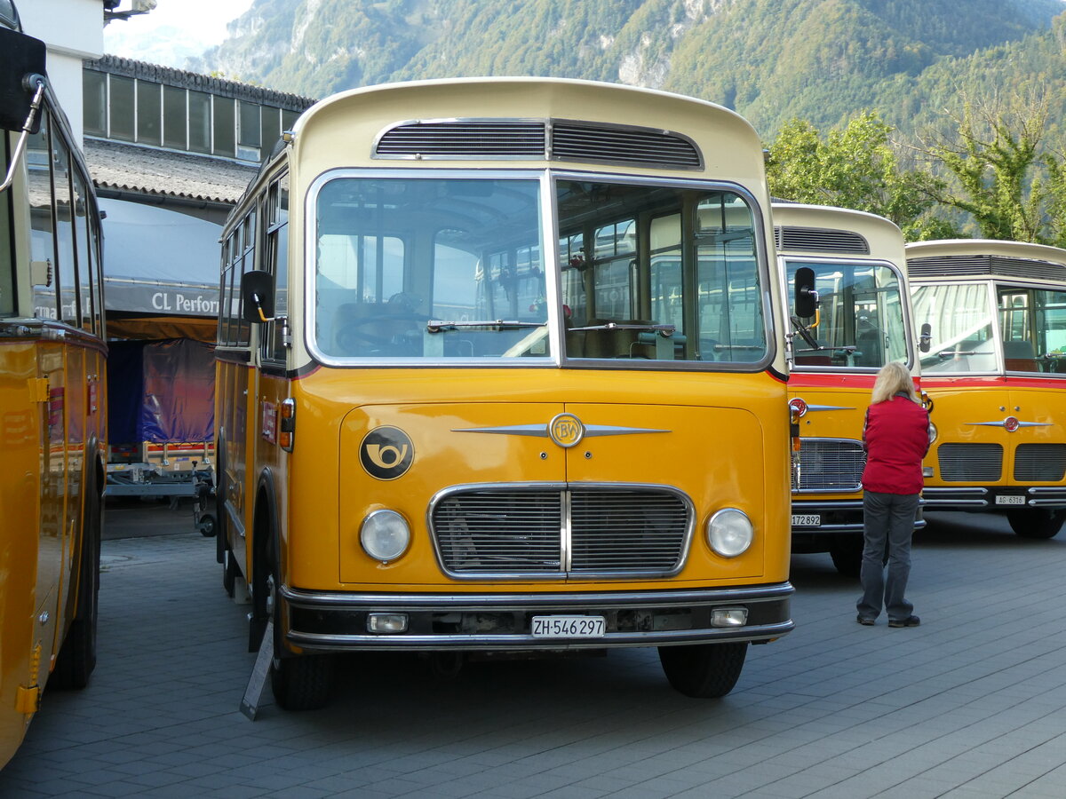(228'500) - R�ber, Mettmenstetten - ZH 546'297 - FBW/Gangloff (ex P 23'202; ex P 21'002) am 2. Oktober 2021 in N�fels, FBW-Museum
