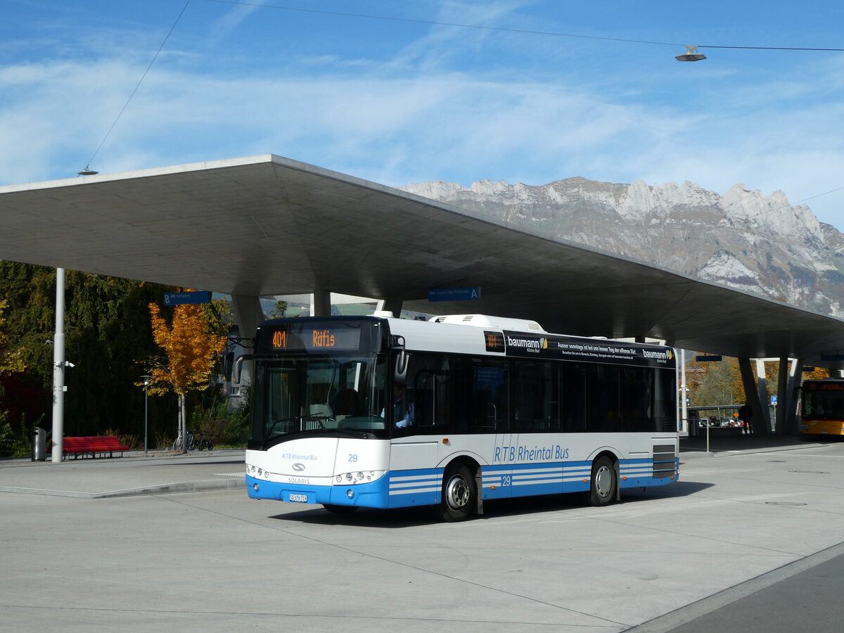 (229'502) - RTB Altst�tten - Nr. 29/SG 376'719 - Solaris am 20. Oktober 2021 beim Bahnhof Buchs