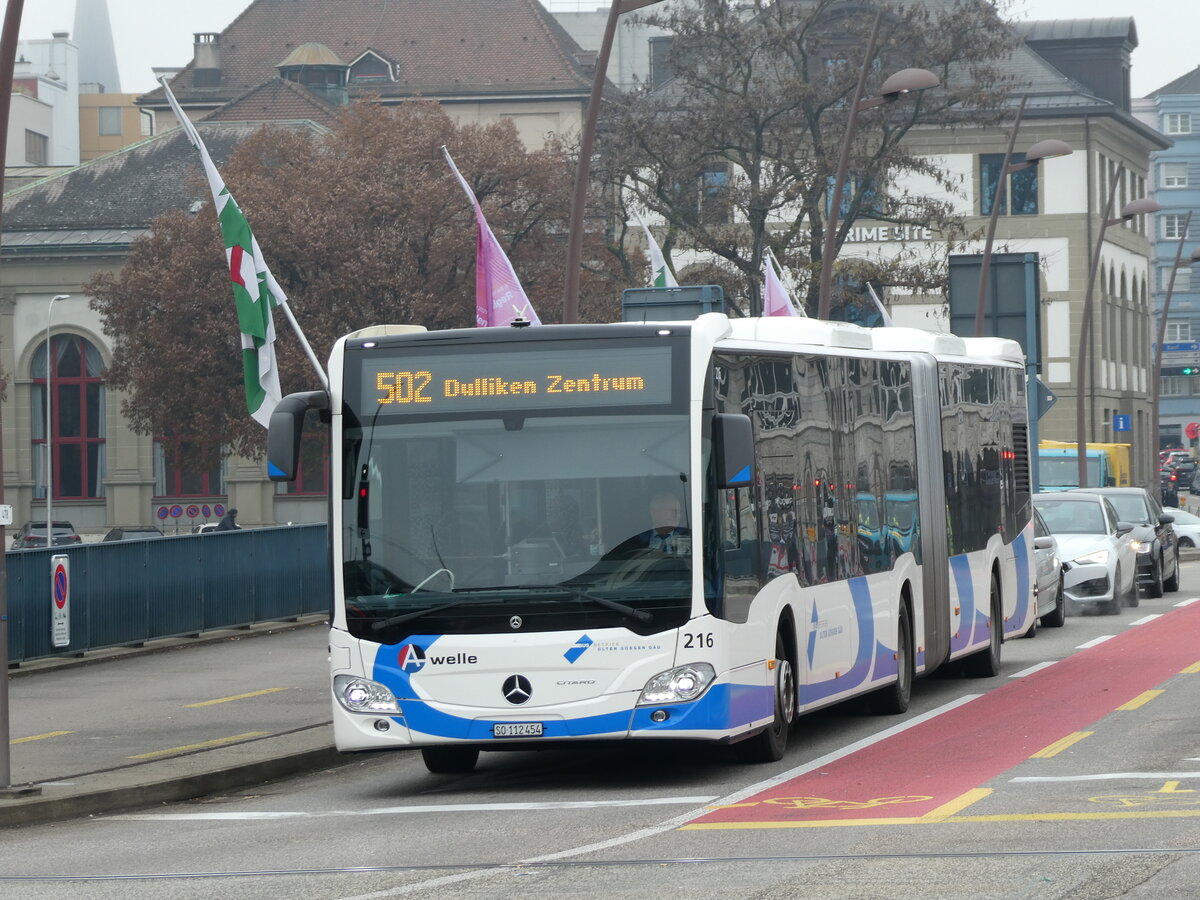 (230'476) - BOGG Wangen b.O. - Nr. 216/SO 112'454 - Mercedes am 11. November 2021 in Olten, Bahnhofbr�cke